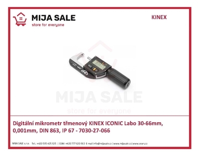 Digitální mikrometr třmenový KINEX ICONIC Labo 30-66mm, 0,001mm, DIN 863, IP 67
