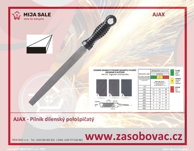 AJAX - Pilník pološpičatý 100/1 průřez 12x2,5