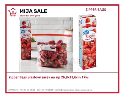 Zipper Bags plastový sáček na zip 26,8x23,6cm 17ks