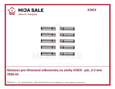 Nástavec pro třmenové mikrometry na závity KINEX - pár, 2-3 mm - 7028-44