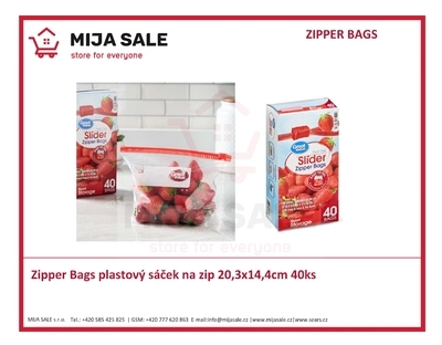 Zipper Bags plastový sáček na zip 20,3x14,4cm 40ks