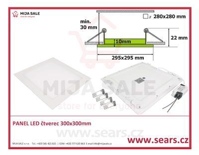 SN24 LED DENNÍ panel 24W čtverec 300x300mm - LED panel 24W do podhledu, 230V - 1