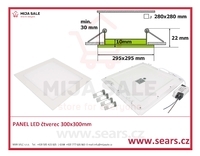 SN24 LED DENNÍ panel 24W čtverec 300x300mm - LED panel 24W do podhledu, 230V - 1/2