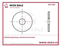 DIN 125 A - P 14x58x6 - ocel - zinek bílý - Podložka plochá pro dřevěné konstrukce - 1/3