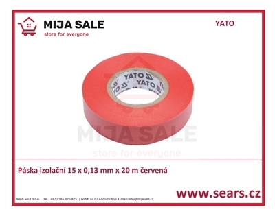 Izolační páska elektrikářská PVC 15mm / 20m červená
