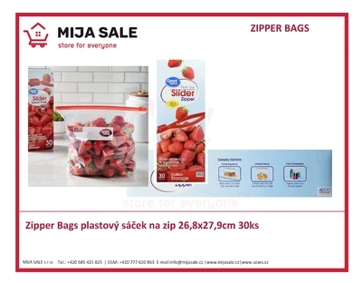 Zipper Bags plastový sáček na zip 26,8x27,9cm 30ks