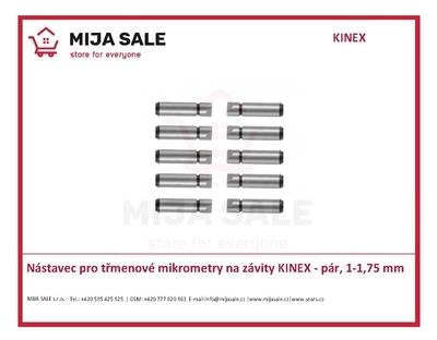 Nástavec pro třmenové mikrometry na závity KINEX - pár, 1-1,75 mm - 7028-43
