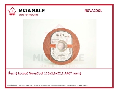 Řezný kotouč NovaCool 115x1,6x22,2 A46T rovný