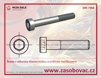 DIN 7984 8.8 - M 3x 10 - zinek - Šroub s válcovou hlavou nízkou a vnitřním šestihranem
 - 1/2