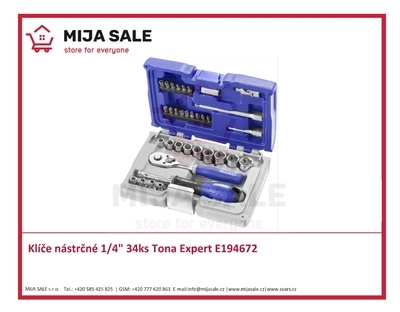 Klíče nástrčné 1/4" 34ks Tona Expert E194672