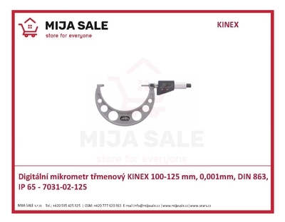 Digitální mikrometr třmenový KINEX 100-125 mm, 0,001mm, DIN 863, IP 65 - 7031-02-125