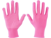 EXTOL růžové rukavice z polyesteru s PVC terčíky na dlani, velikost 7" - 1/3