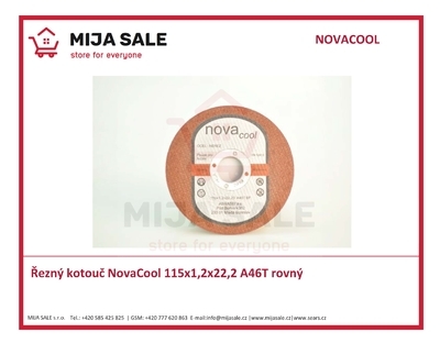 Řezný kotouč NovaCool 115x1,2x22,2 A46T rovný