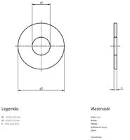 DIN 125 A - P 14x58x6 - ocel - zinek bílý - Podložka plochá pro dřevěné konstrukce - 2/3