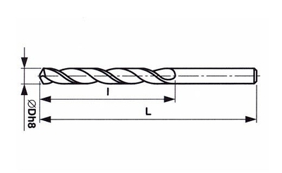 DIN 338 - Vrták na kov s válcovou stopkou střední řada HSS-R 2,1x49/24 - 2