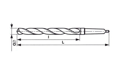 DIN 345 HSS P 10,2x168/88 mm - Vrták s kuželovou stopkou  - 2