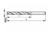 DIN 338 - Vrták na kov s válcovou stopkou střední řada HSS-R 2,2x53/27 - 2/3